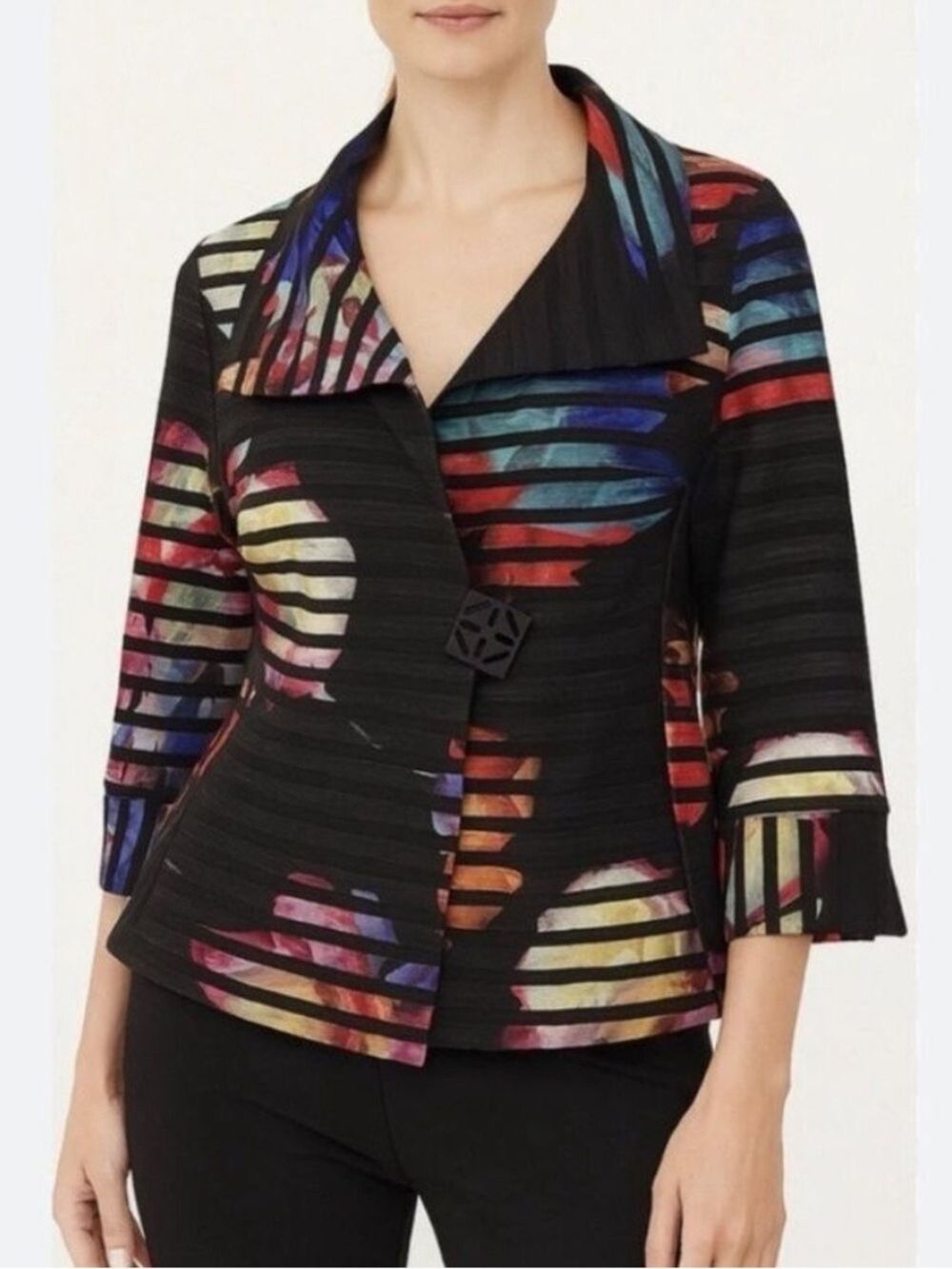 Joseph Ribkoff Multicolor Striped Blazer size 10